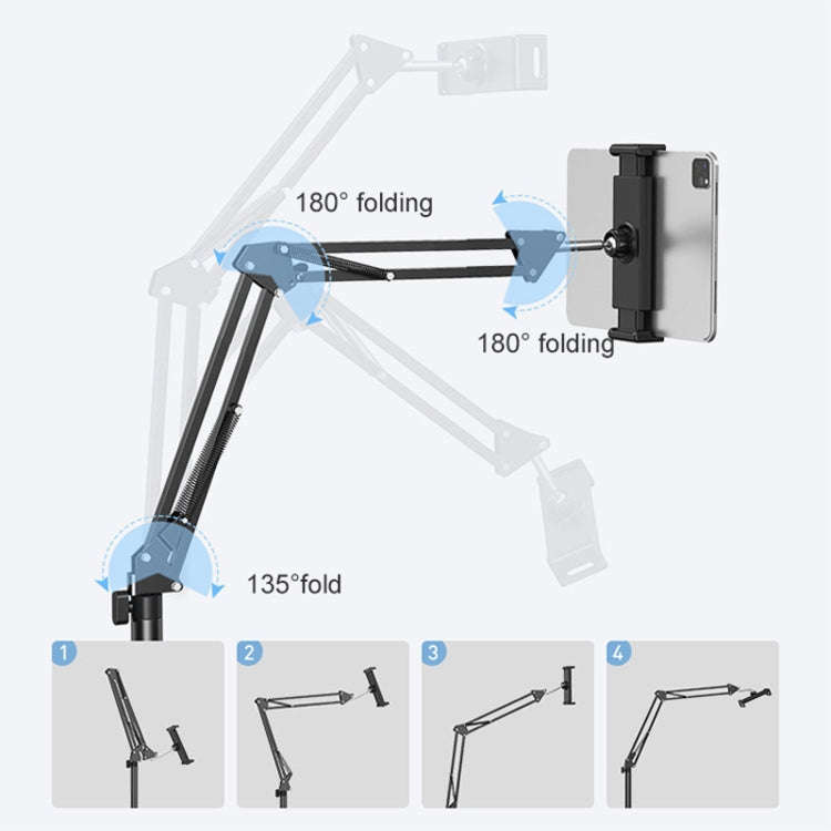 Live Folding Multifunctional Floor Stand For 4-13 Inch Cell Phone/Tablet/Switch, Size: 1.6m Retra...