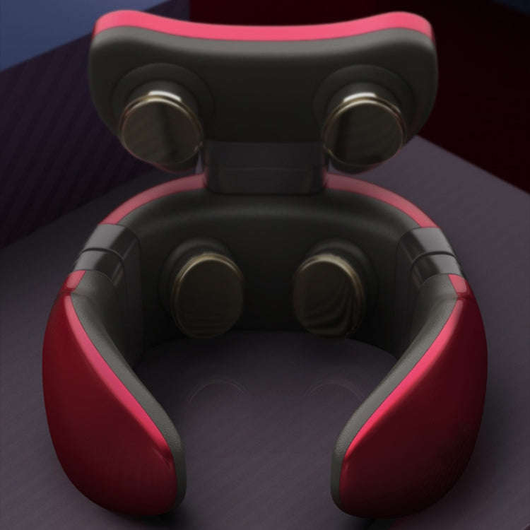 Four-head Shoulder and Neck Massager Pulse Neck Protector(Red)