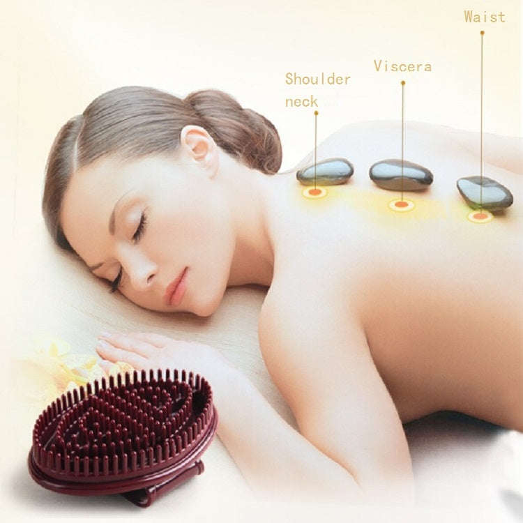 Five Lines of Meridian Brush Body Massage Brush Massager(Dark Red)