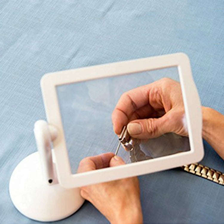 Reading Brighter Viewer LED Large Screen 3X Magnifier with White Light 360 Degree Rotation Hands-...