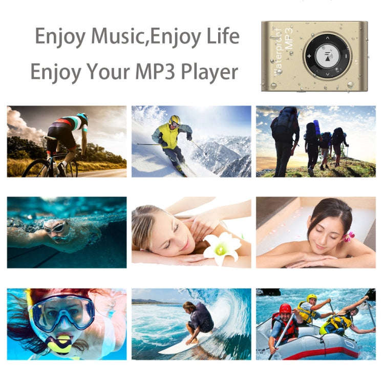 C26 IPX8 Waterproof Swimming Diving Sports MP3 Music Player with Clip & Earphone, Support FM, Mem...