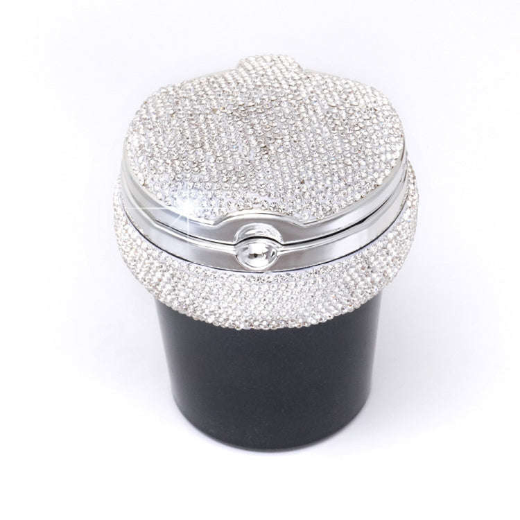 Studded Diamond Car Ashtray with Led Lamp(White)