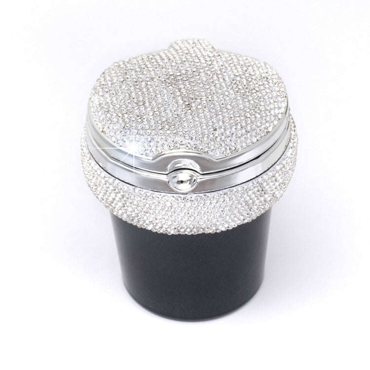 Studded Diamond Car Ashtray with Led Lamp(White)
