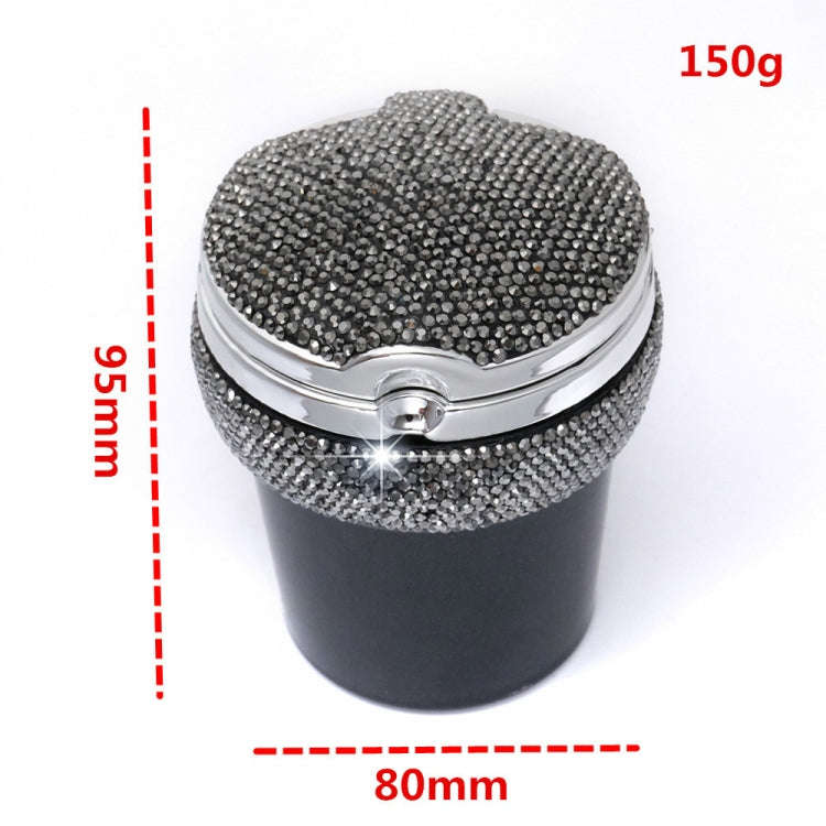 Studded Diamond Car Ashtray with Led Lamp(White)