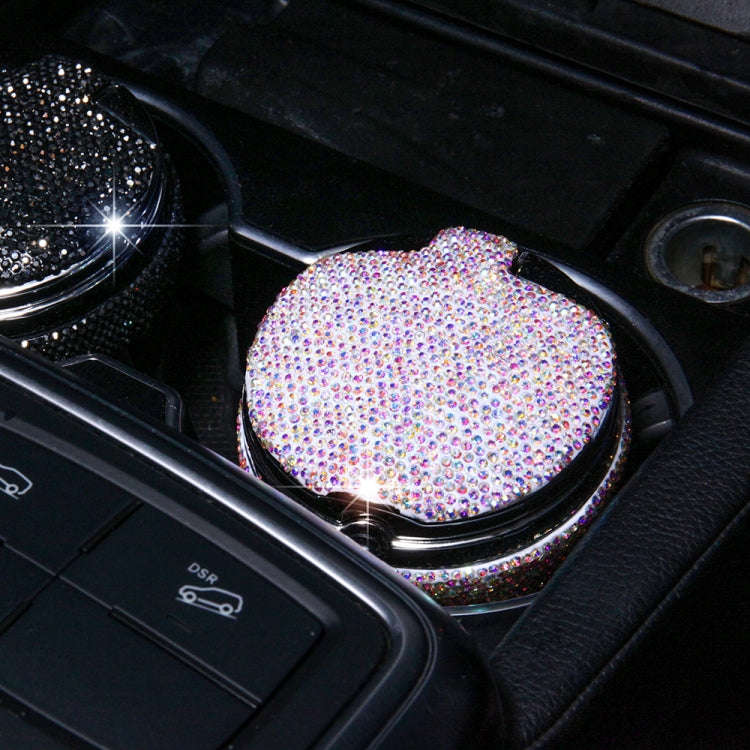 Studded Diamond Car Ashtray with Led Lamp(Bright Black)