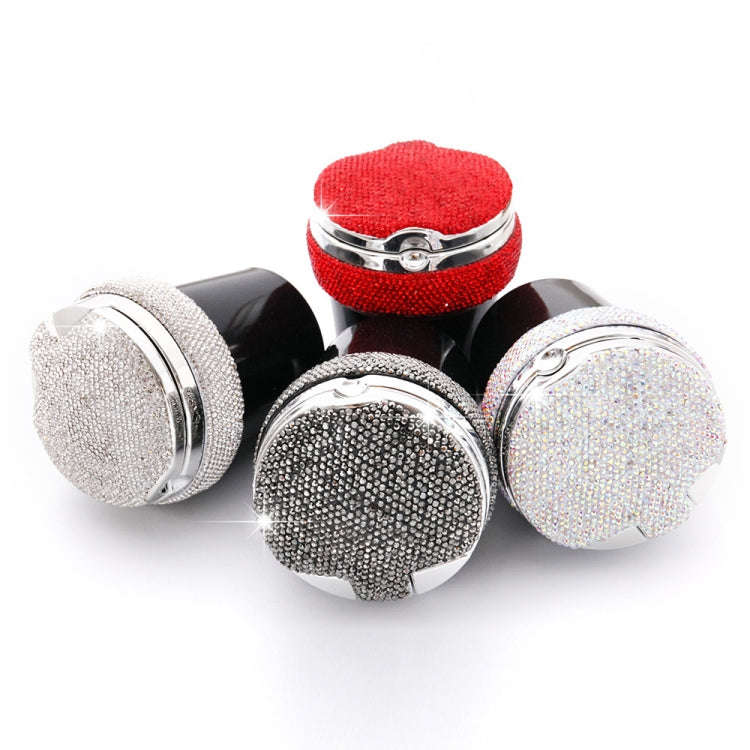 Studded Diamond Car Ashtray with Led Lamp(Bright Black)