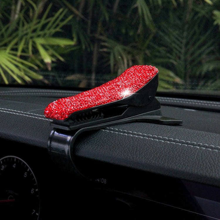 Diamond Car Phone Holder 360 Degree Rotating Creative Car Dashboard Mobile Holders(Red)
