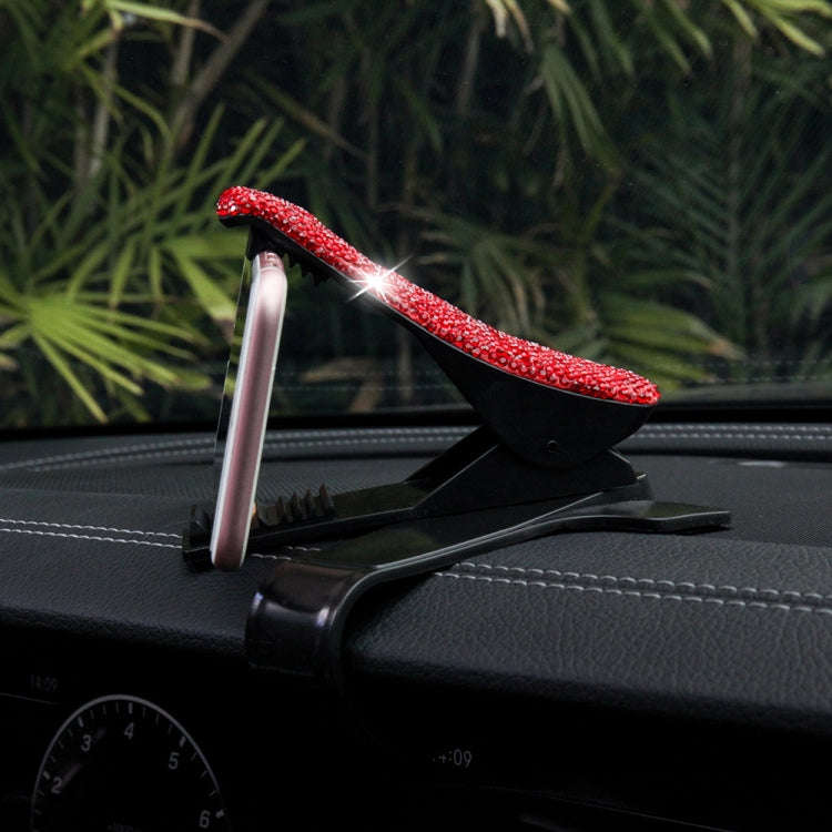 Diamond Car Phone Holder 360 Degree Rotating Creative Car Dashboard Mobile Holders(Red)