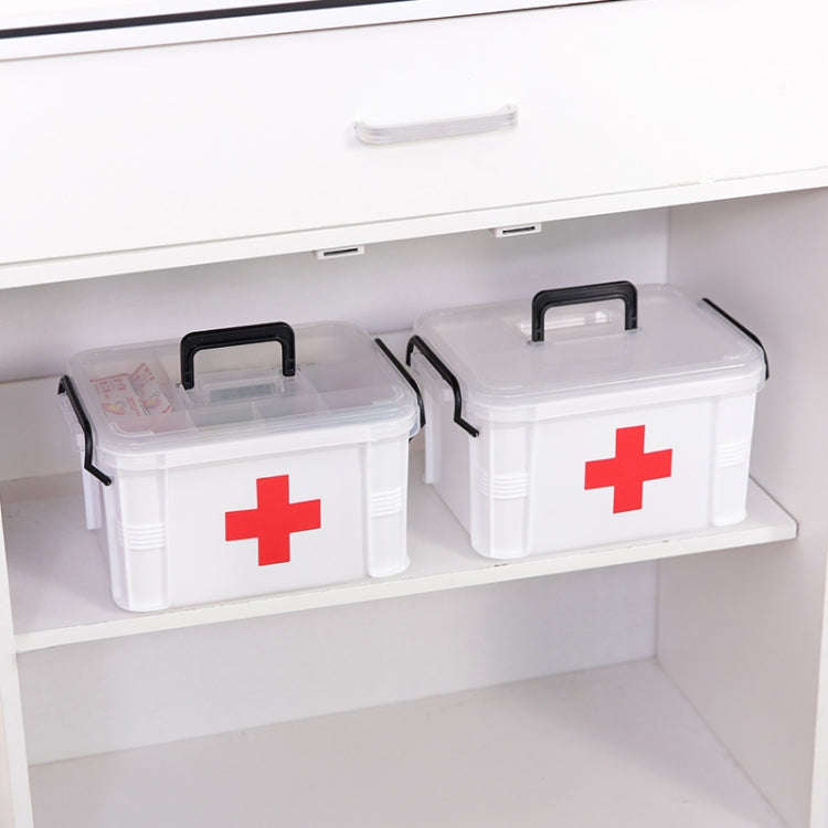 Family Multi-layer Emergency Medicine Storage Box Household Plastic Box, Size: L(White)