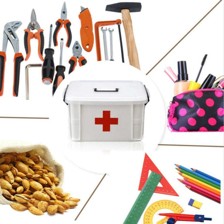 Family Multi-layer Emergency Medicine Storage Box Household Plastic Box, Size: L(White)