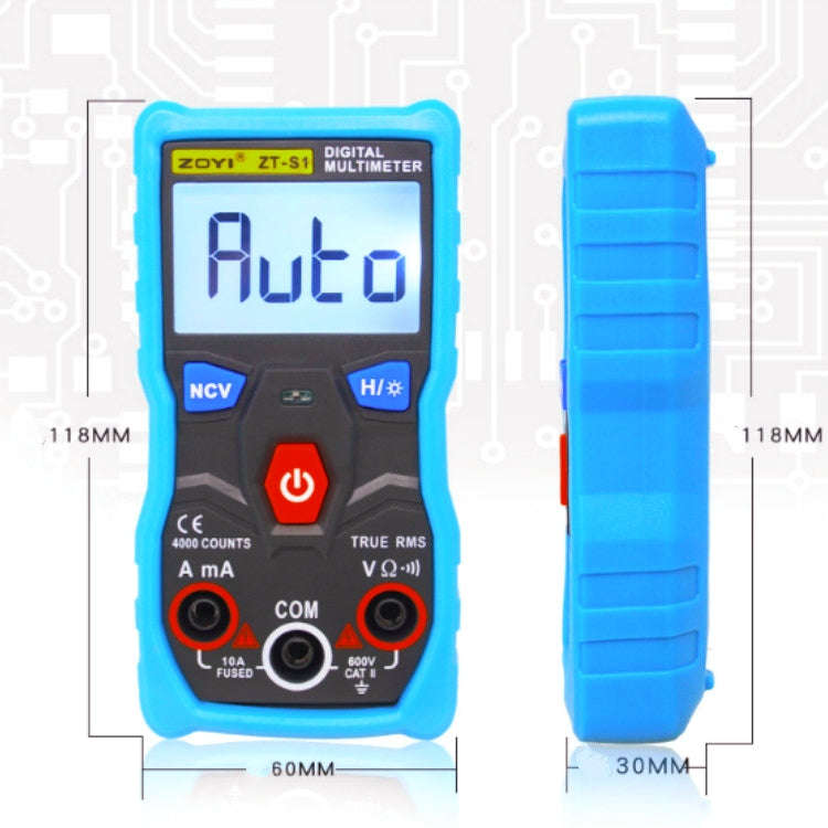ZOYI ZT-S1 Intelligent Digital Multimeter Automatic Capacitance Ammeter(Blue Standard)