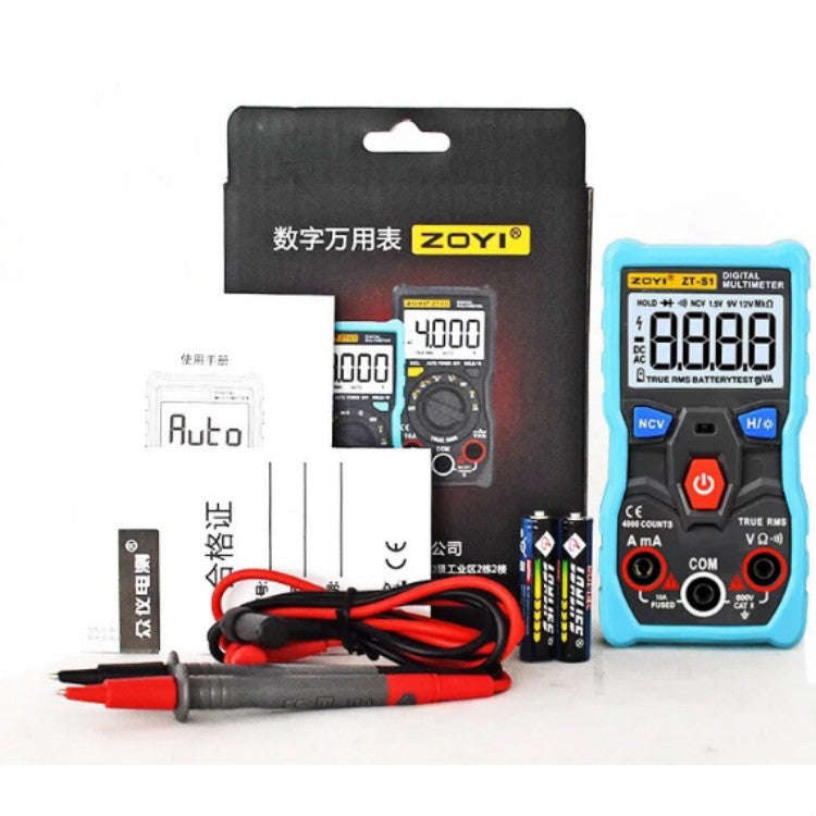 ZOYI ZT-S1 Intelligent Digital Multimeter Automatic Capacitance Ammeter(Blue Standard)