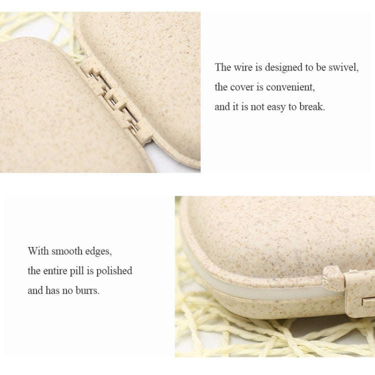 3 PCS 8-Grid Double-layer Portable Mini Straw Pill Storage Box(Wheat Beige)