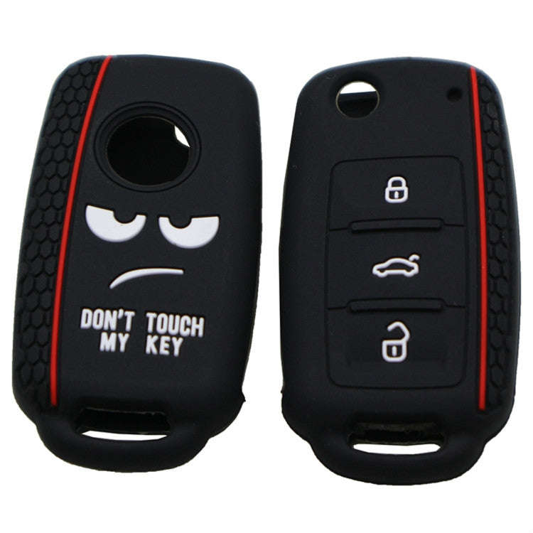 Do not Touch My Key Style Silicone Car Key Cover for Volkswagen Jetta Polo Passat Skoda Tiguan Go...