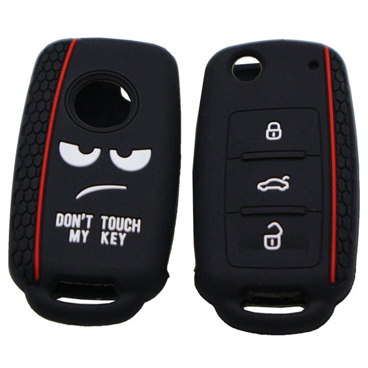 Do not Touch My Key Style Silicone Car Key Cover for Volkswagen Jetta Polo Passat Skoda Tiguan Go...