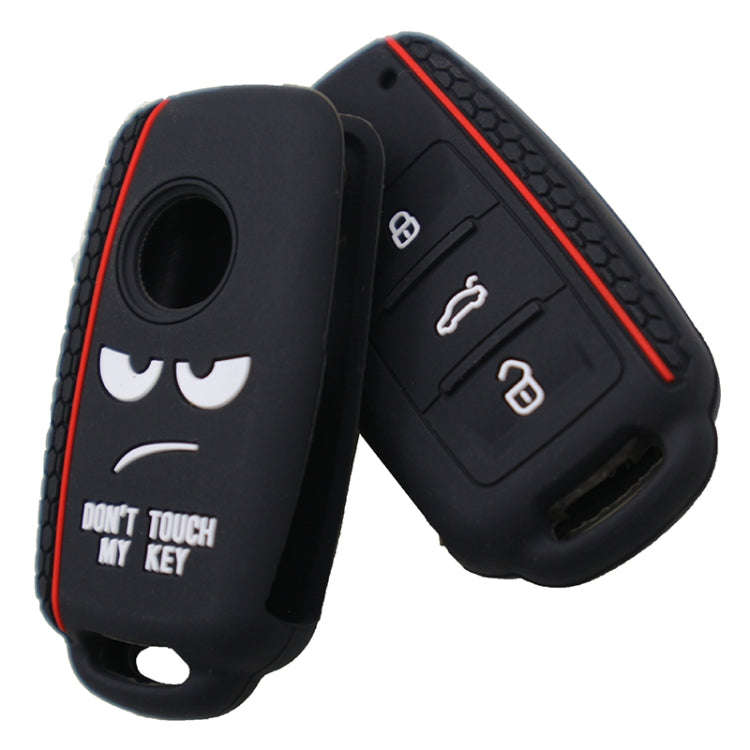 Do not Touch My Key Style Silicone Car Key Cover for Volkswagen Jetta Polo Passat Skoda Tiguan Go...