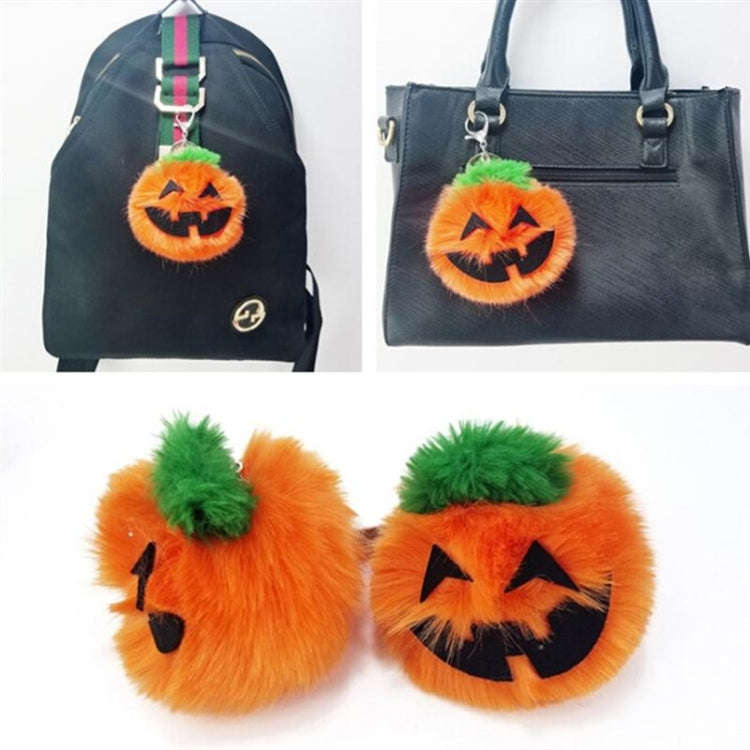 3 PCS Pumpkin Plush Keychains Fashion Car Halloween Key Chain Party Gift(Orange)