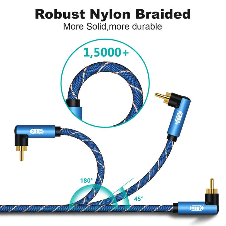 EMK Dual 90-Degree Male To Male Nylon Braided Audio Cable, Cable Length:1.5m(Blue)