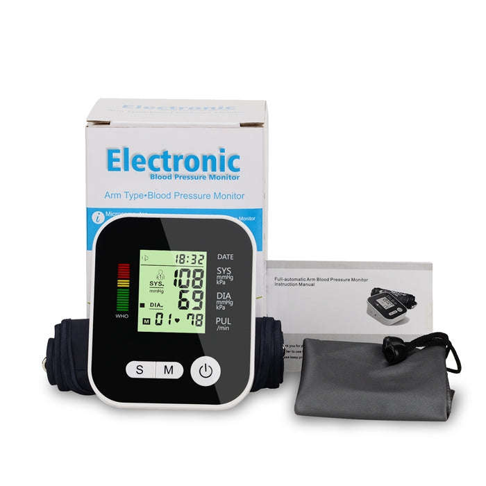 Arm Type Home Electronic Automatic Hypertension Measuring Instrument Sphygmomanometer(Black)