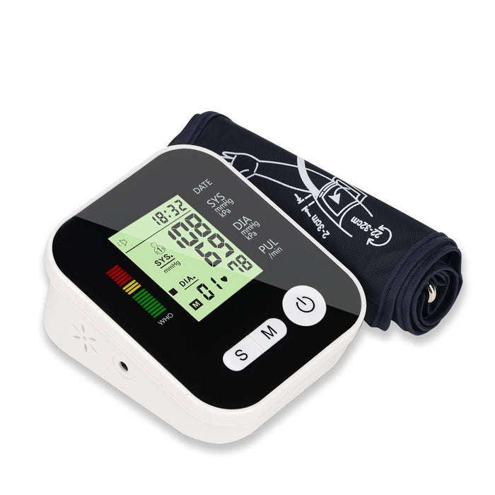 Arm Type Home Electronic Automatic Hypertension Measuring Instrument Sphygmomanometer(Black)