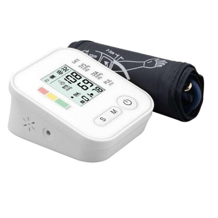 Arm Type Home Electronic Automatic Hypertension Measuring Instrument Sphygmomanometer(Silver)
