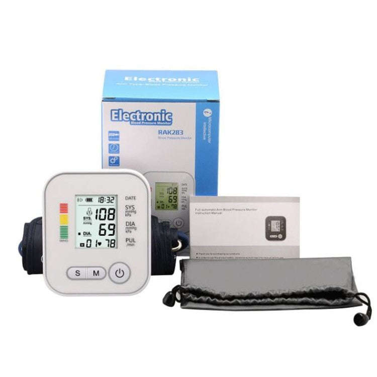 Arm Type Home Electronic Automatic Hypertension Measuring Instrument Sphygmomanometer(Silver)
