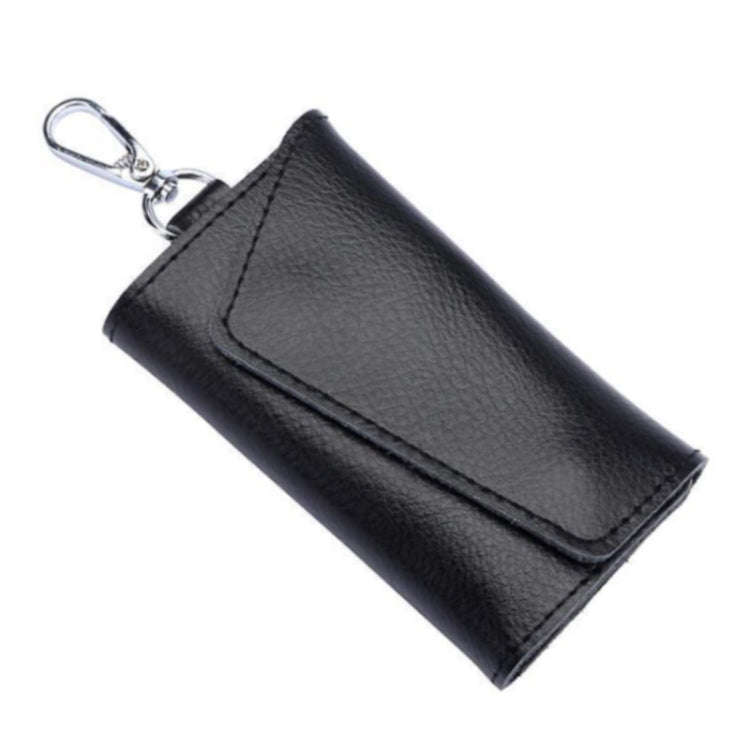 Multifunctional Litchi Texture Leather Keychain Bag Car Key Bag(Black)