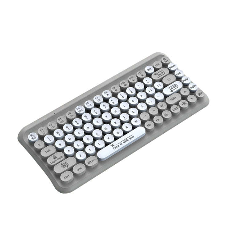 LANGTU LT700 85 Keys Wired Film Silent Punk Keyboard, Cable Length: 1.5m(Milk Tea Gray)