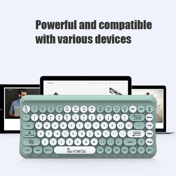 LANGTU LT700 85 Keys Wired Film Silent Punk Keyboard, Cable Length: 1.5m(Mint Green)