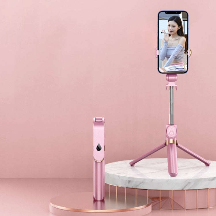 XT06 Live Beauty Bluetooth Tripod Selfie Stick(Pink)