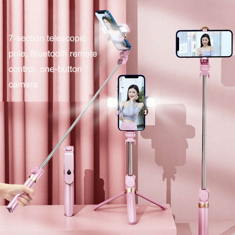 XT06 Live Beauty Bluetooth Tripod Selfie Stick(Pink)