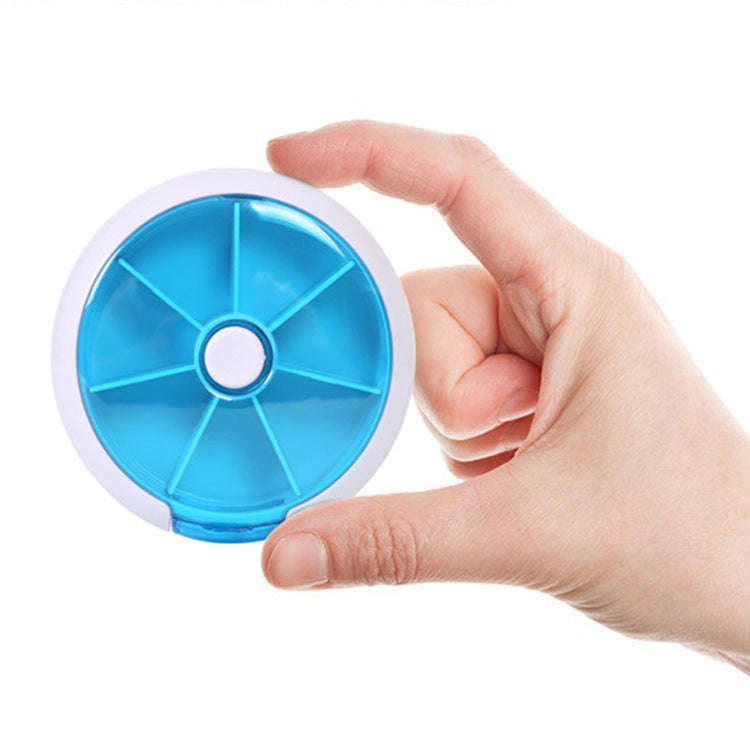 2 PCS Creative Multifunctional Round Portable Seven-grid Rotating Plastic Pill Box(Purple)