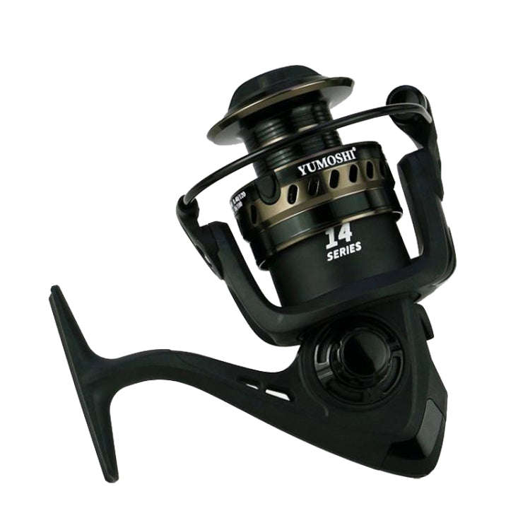 YUMOSHI LS7000 Metal Head Fishing Reel Sea Rod Spinning Reel(Folding Swing Arm+Hard Rubber Grip)