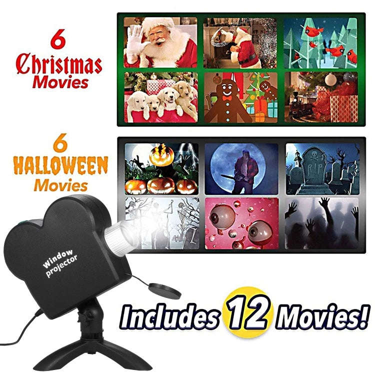 Christmas Halloween Laser Projector Mini Window Home Theater Projector, Plug Type:EU Plug
