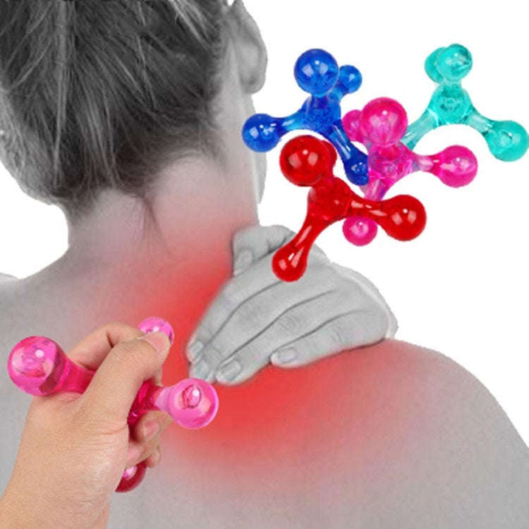 Frog Type Massager Manual Balance Four Ball Massager Waist Massage Ball, Color:Four-ball Blue