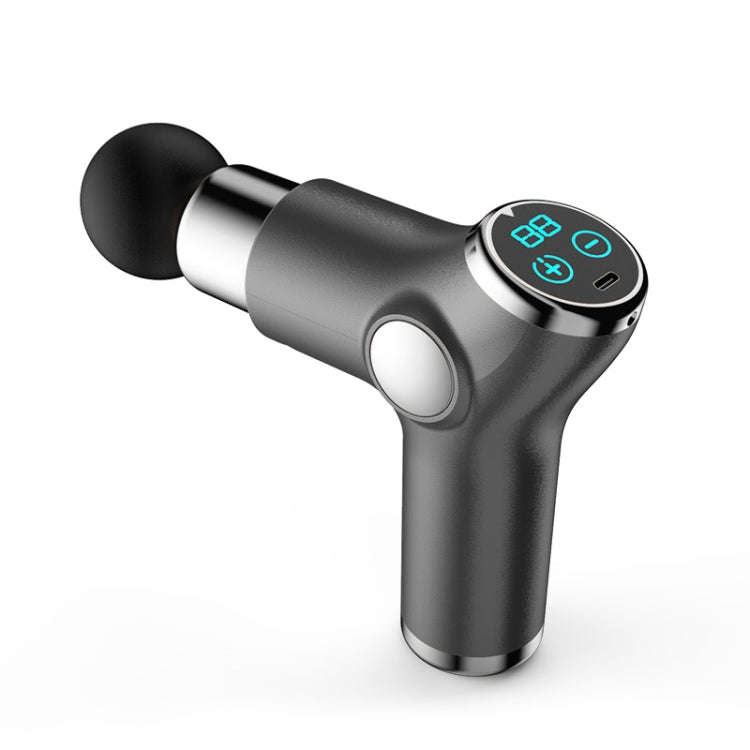 K515 Mini Fascia Gun Fitness Relax Muscle Massage Gun(LCD Version 32 Gears (Silver Gray))