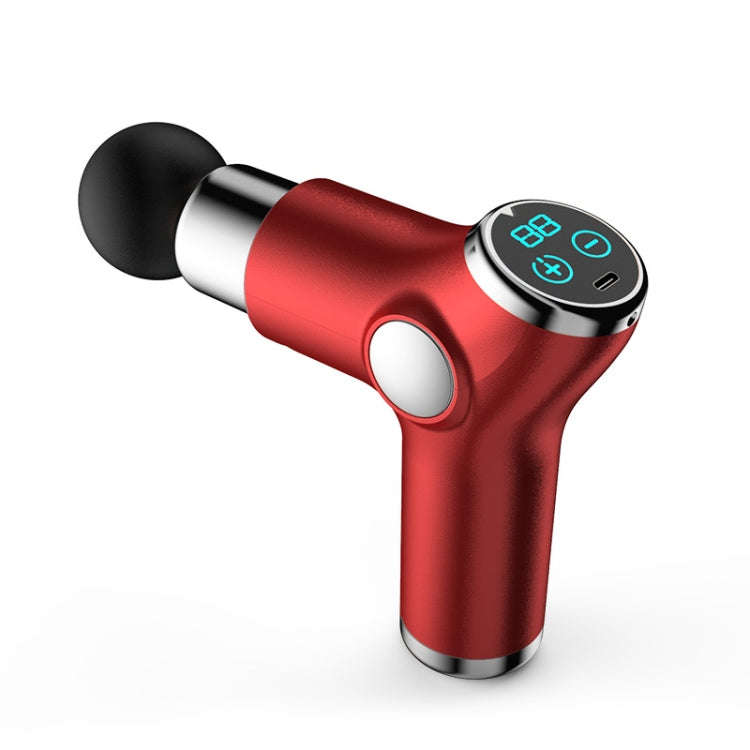 K515 Mini Fascia Gun Fitness Relax Muscle Massage Gun(LCD Version 32 Gears (Red))