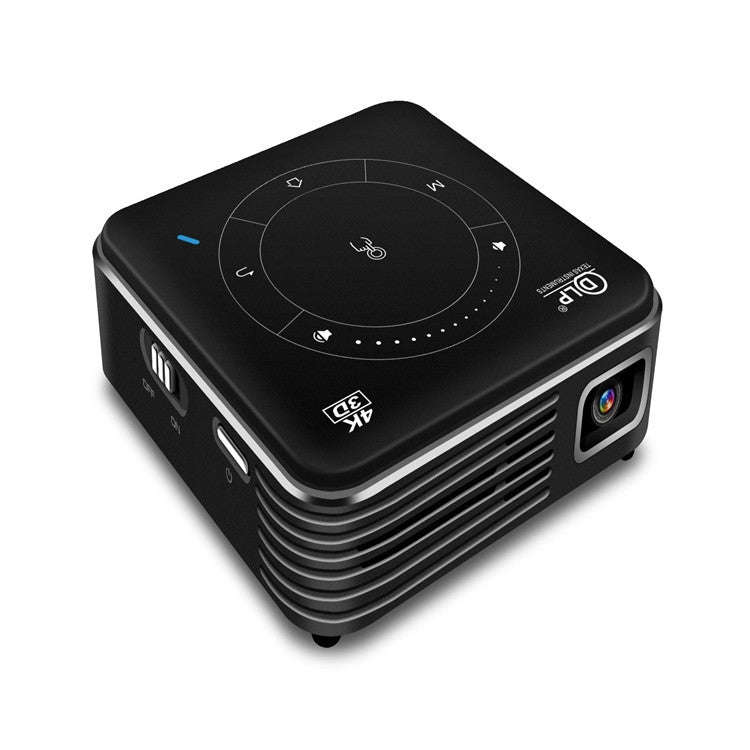 P11 4K HD DLP Mini 3D Projector 4G + 32G Smart Micro Convenient Projector, Style:UK Plug(Black)