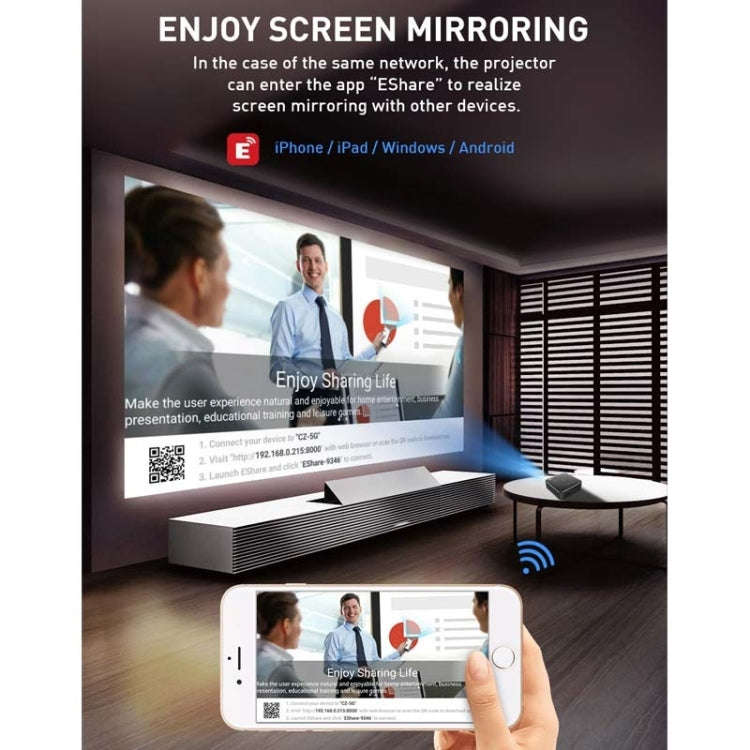 P11 4K HD DLP Mini 3D Projector 4G + 32G Smart Micro Convenient Projector, Style:EU Plug(Black)