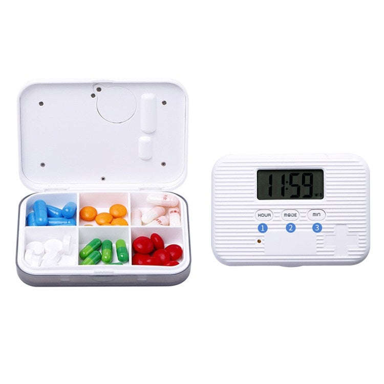 Regular Reminder Compartment Electronic Pill Box 6 Grid Electronic Version Mini Sealed Pill Box(G...