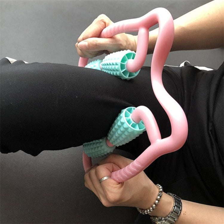 Manual Plastic Steering Wheel Type Leg Roller Massager Random Color Delivery
