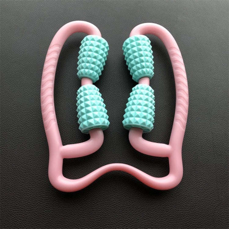 Manual Plastic Steering Wheel Type Leg Roller Massager Random Color Delivery
