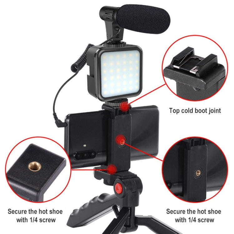 KIT-01LM 3 in 1 Video Shooting LED Light Portable Tripod Live Microphone, Specification:USB Charg...