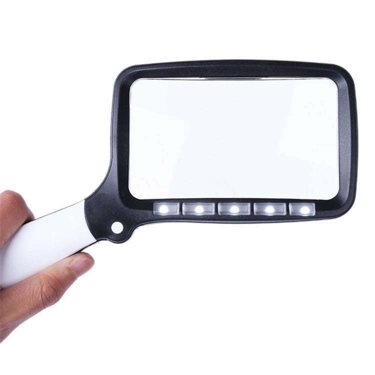 2X Handheld Folding Five LED Lights For Elderly People Reading Newspapers HD Acrylic Optical Lens...