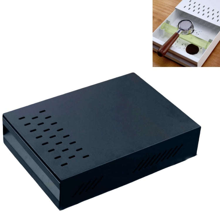 Stainless Steel Drawer Type Coffee Grounds Box Coffee Machine Supporting Equipment(Black)