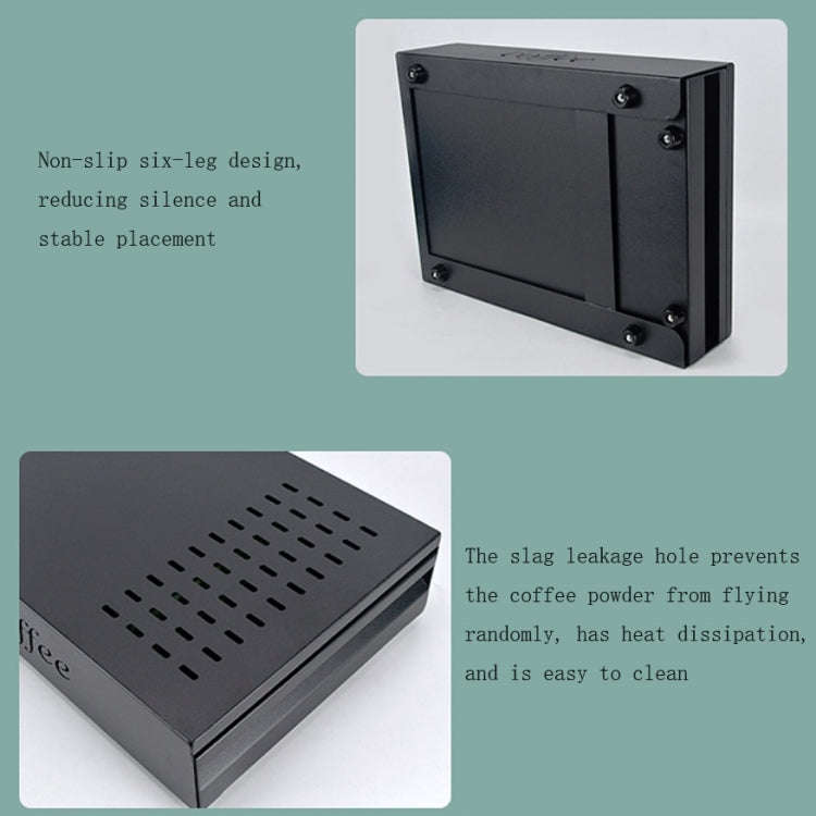 Stainless Steel Drawer Type Coffee Grounds Box Coffee Machine Supporting Equipment(Black)