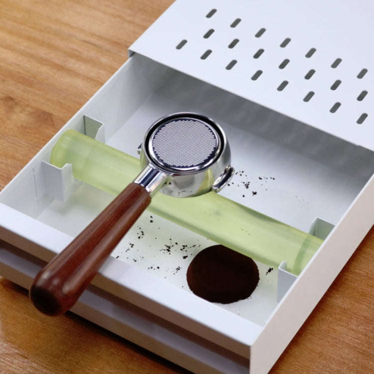 Stainless Steel Drawer Type Coffee Grounds Box Coffee Machine Supporting Equipment(White)
