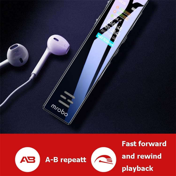 MROBO A10 Professional Voice Recorder HD Noise Reduction Student MP3 Color Screen Player, Capacit...