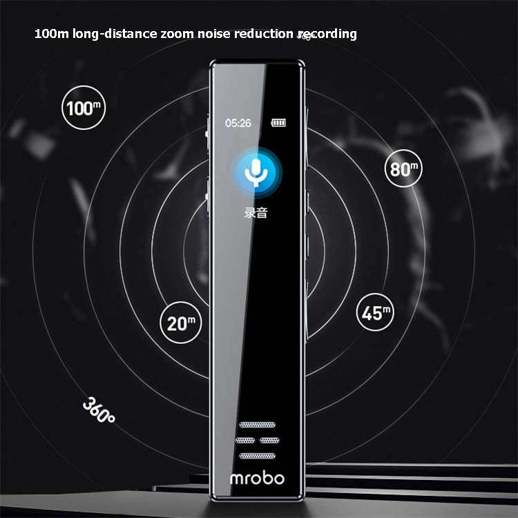 MROBO A10 Professional Voice Recorder HD Noise Reduction Student MP3 Color Screen Player, Capacit...