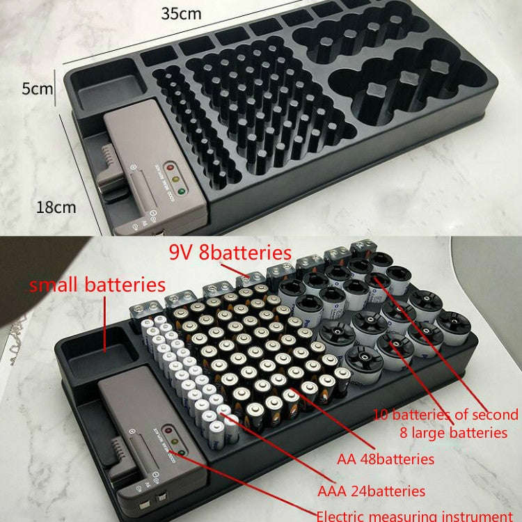 Multifunctional Battery Storage Box Battery Tester Battery Strength Indicator Storage Box Capacit...